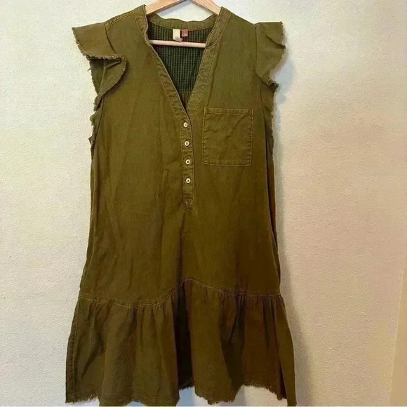 PILCRO - Green Cap Sleeve Dress - Picture 1 of 7